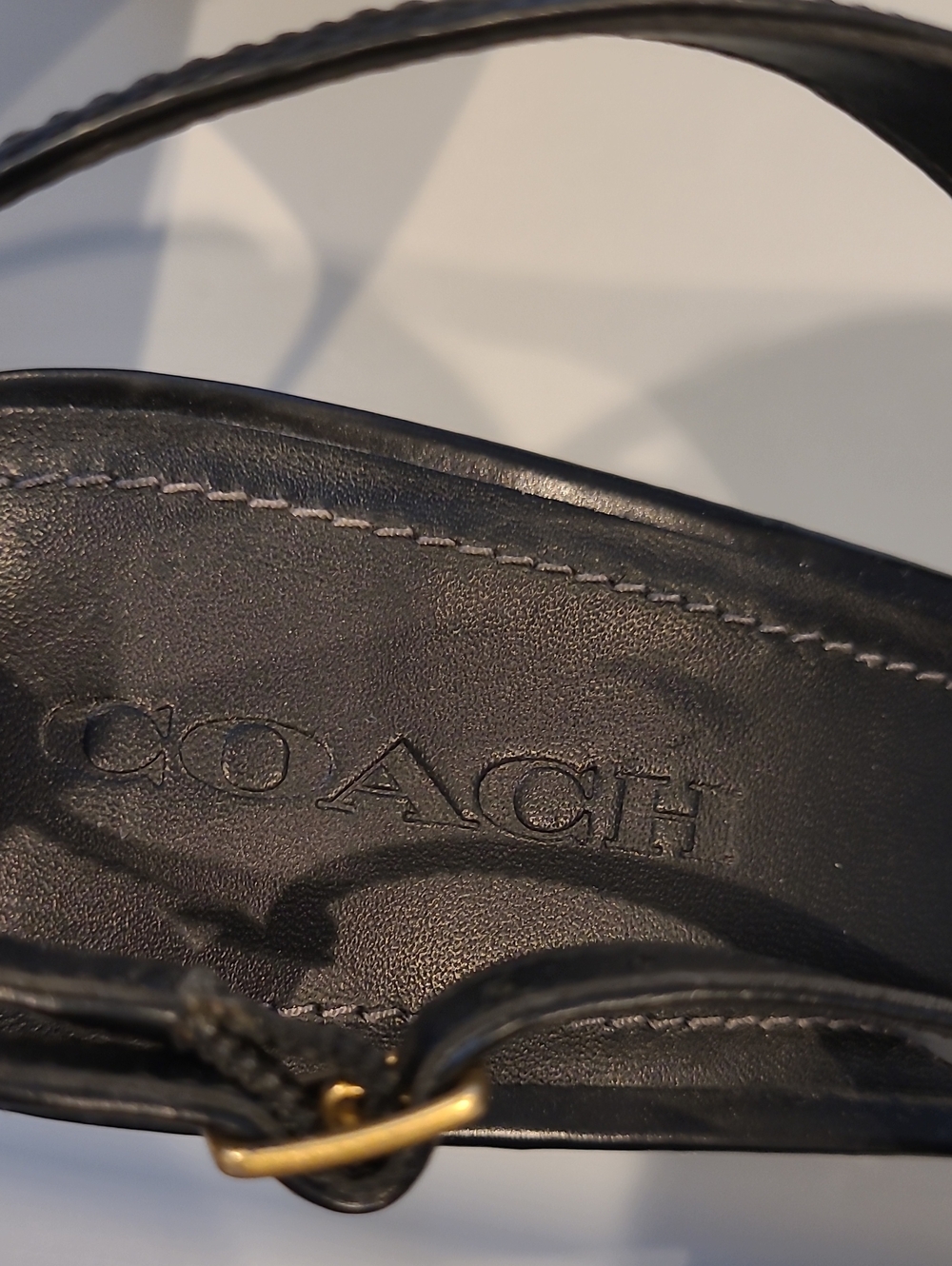 Coach Black Rowyn Classic Black Slingback Kitten Heels Size 11 - Picture 6 of 9